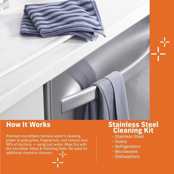 E-Cloth Stainless Steel Microfiber Cleaning Cloth Kit - Stainless Steel Cleaner - Picture 7 of 9
